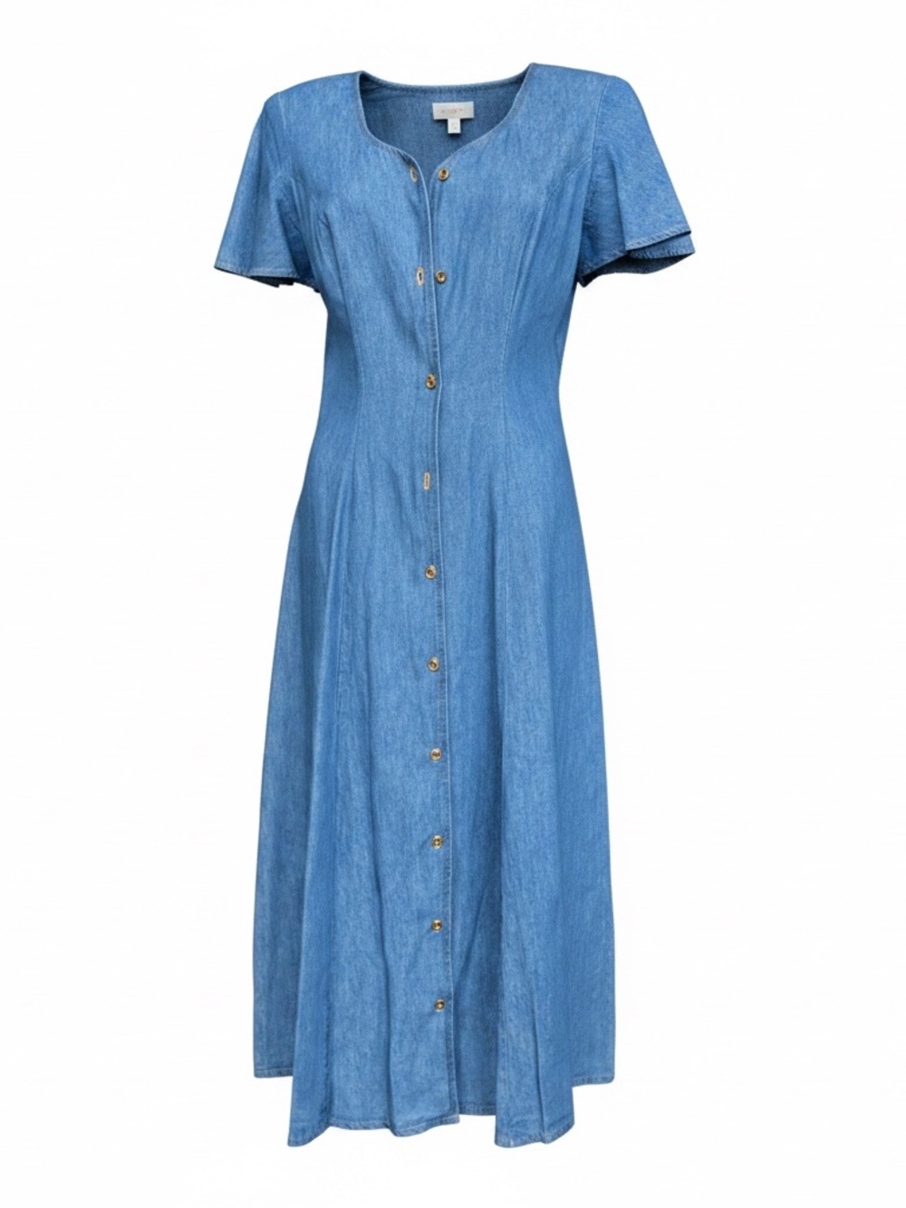 Blue Denim Button-Front Women’s Dress